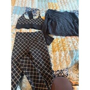 NOLI 3 Piece Matching Activewear Set Sports Bra Leggings Mesh Crop Top XS S M. 6